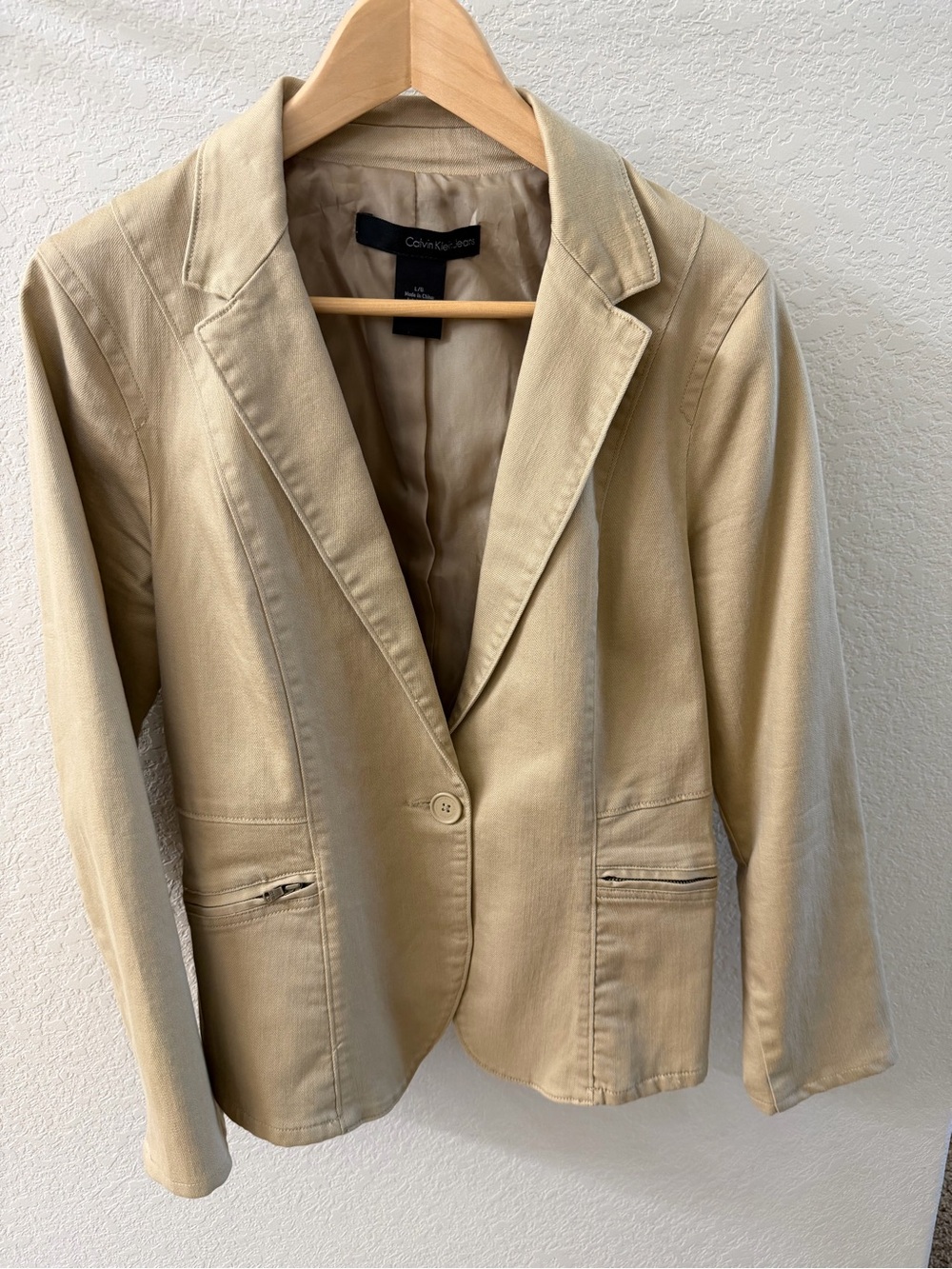 Calvin Klein Jeans Tan Women's Single-Button Blazer